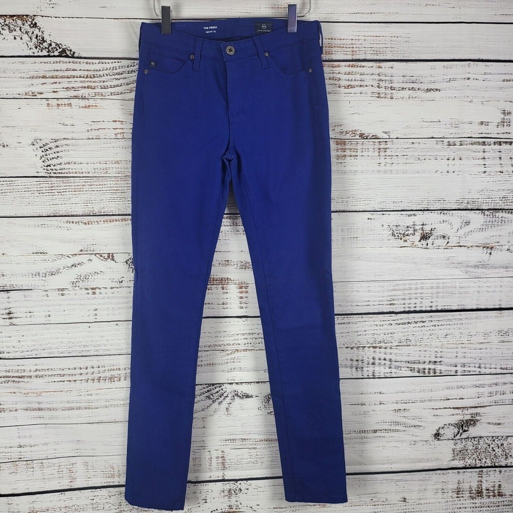 AG Adriano Goldschmied The‎ Prima Cigarette Leg 25 Womens Bright Blue Mid Rise